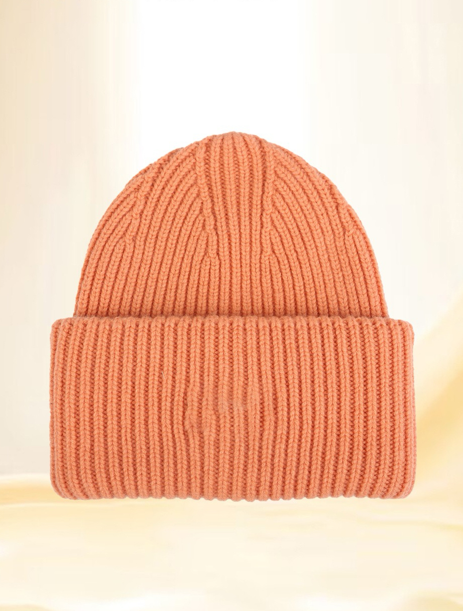 Merino Wool Knit Beanie – 100% Merino Wool Cuffed Winter Hat with Logo