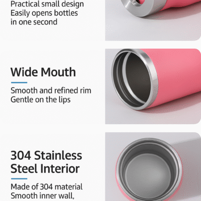 Custom 14oz Insulated Stainless Steel Beer Mug with Bottle Opener