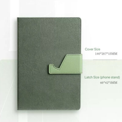 A5 Leather Notebook with Phone Stand & Logo Printing