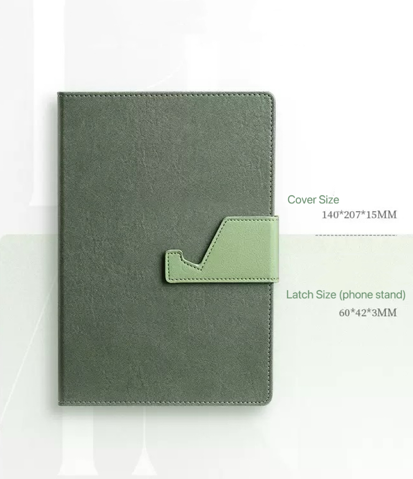 A5 Leather Notebook with Phone Stand & Logo Printing
