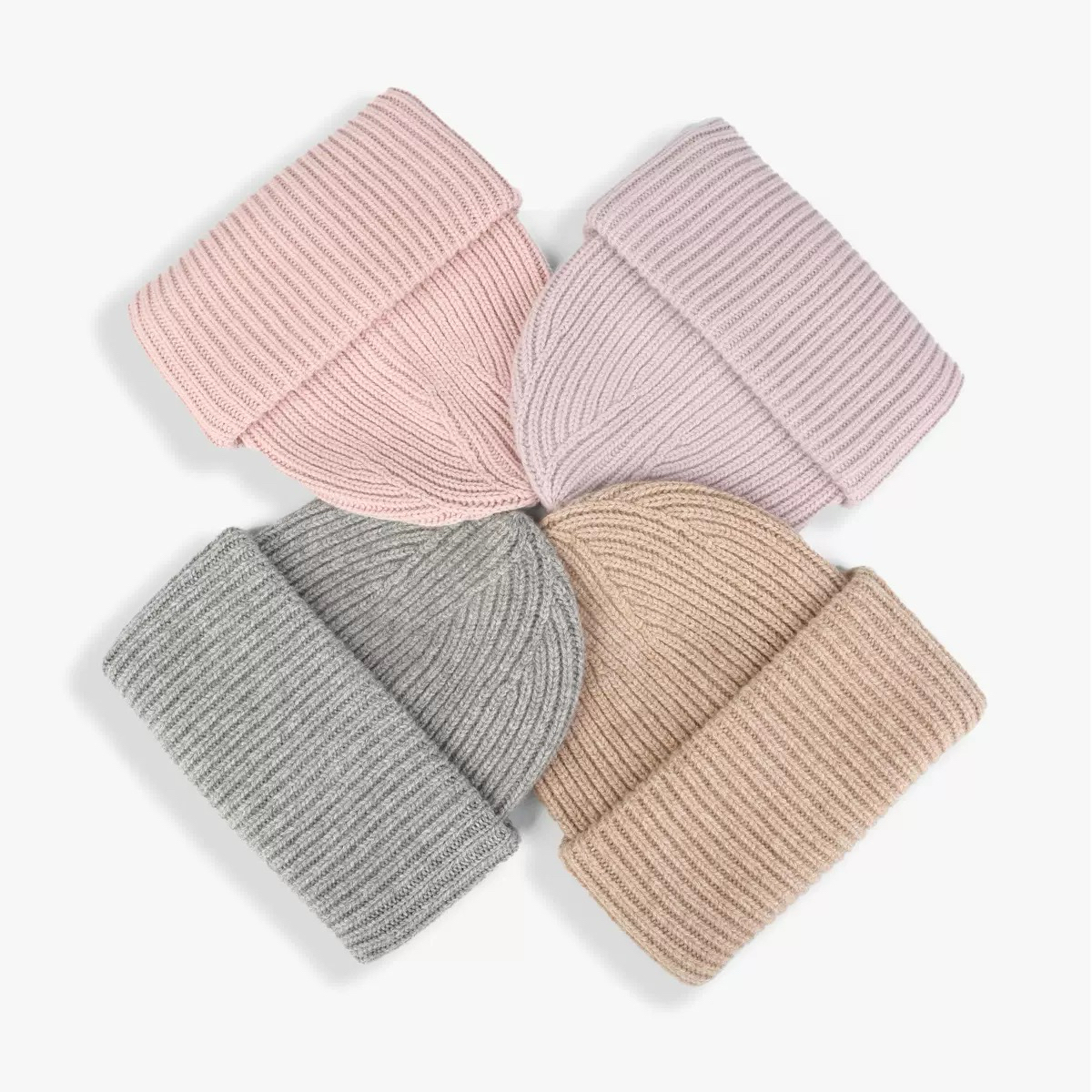 Merino Wool Knit Beanie – 100% Merino Wool Cuffed Winter Hat with Logo