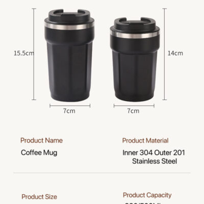 Stainless Steel Double-Wall Insulated Coffee Cup
