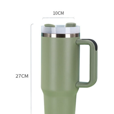 Custom Tumbler with Handle – Fits Car Cup Holders, Stainless Steel, Logo Printable