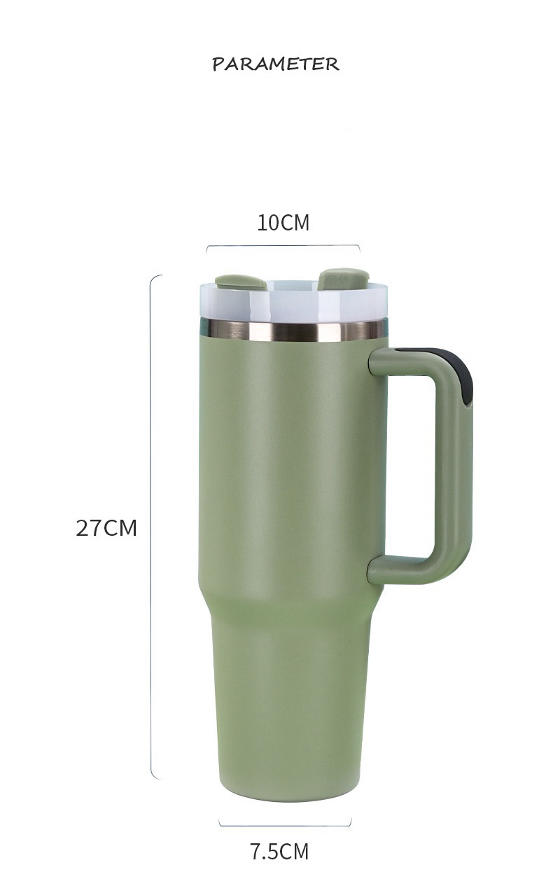 Custom Tumbler with Handle – Fits Car Cup Holders, Stainless Steel, Logo Printable