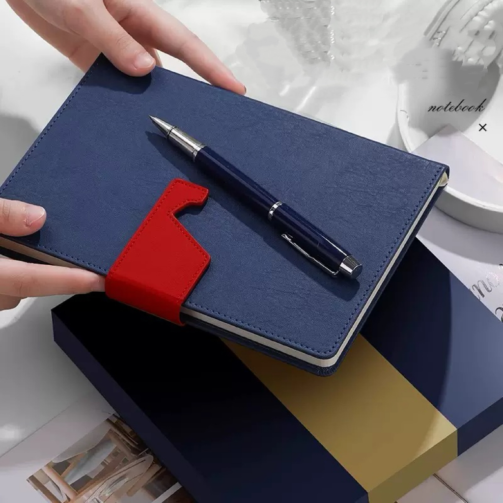 A5 Leather Notebook with Phone Stand & Logo Printing