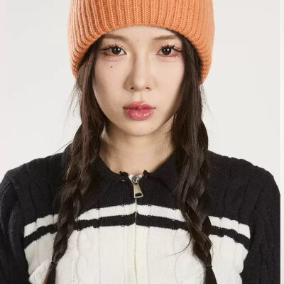 Merino Wool Knit Beanie – 100% Merino Wool Cuffed Winter Hat with Logo