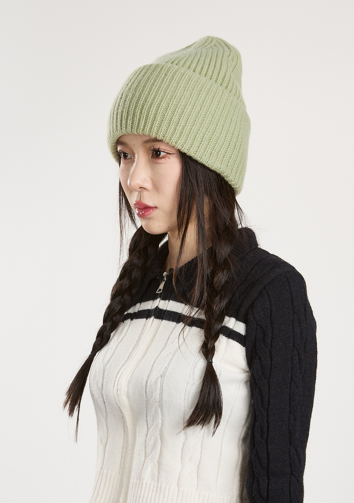 Merino Wool Knit Beanie – 100% Merino Wool Cuffed Winter Hat with Logo