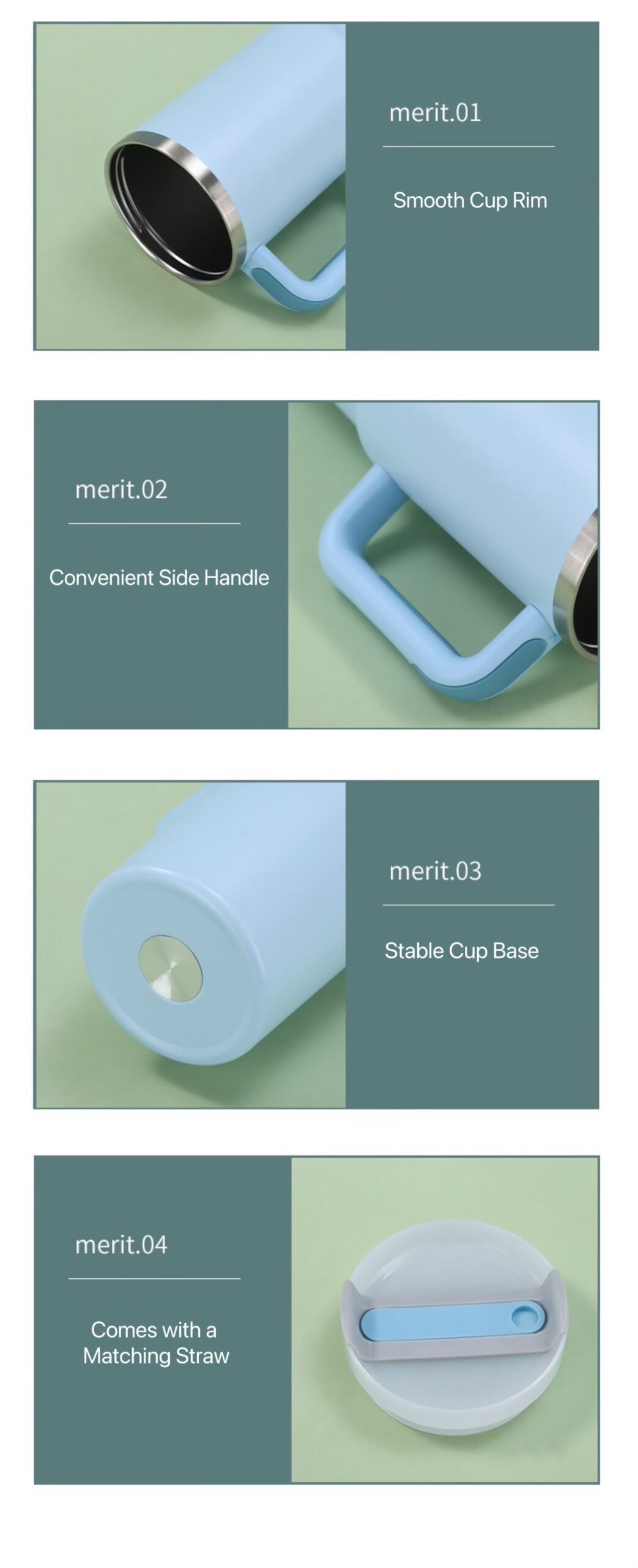 Custom Tumbler with Handle – Fits Car Cup Holders, Stainless Steel, Logo Printable