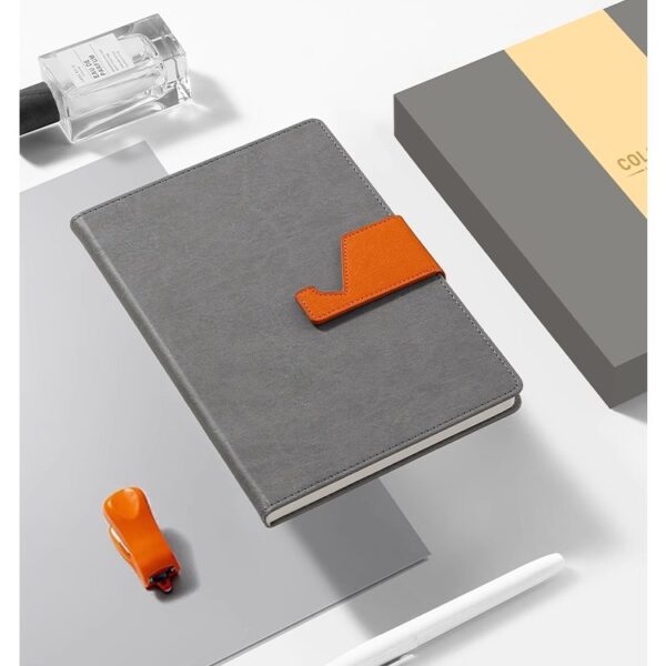 A5 Leather Notebook with Phone Stand & Logo Printing